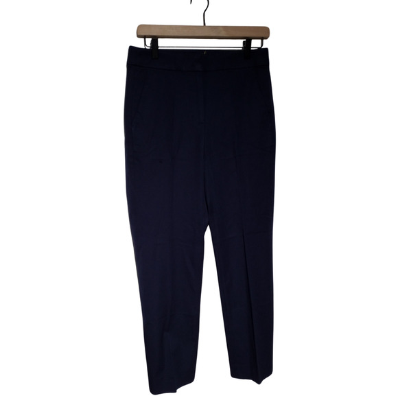 J Crew Womens Kate Straight Leg Pants Bi Stretch Cotton Blend Navy Blue Size 4 - Picture 1 of 8